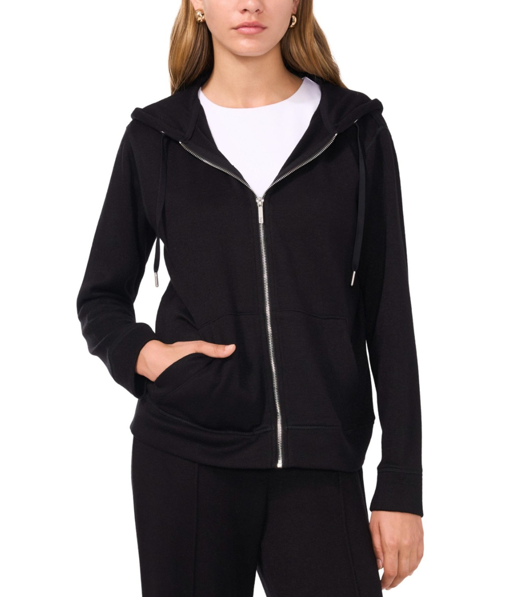 Vince Camuto Women Full Zip Hoodie Black Size XL